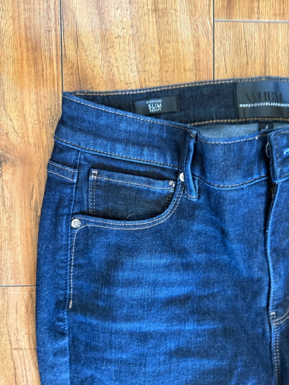WHITE BLACK Women's Dark Blue Slim Fit High Rise Sculpt Jeans Size 6 - Picture 2 of 11